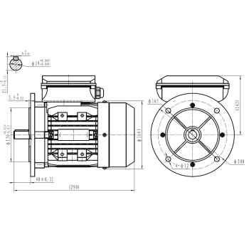 Silnik elektryczny jednofazowy 0,55kW 1400 obr/min. 80B5